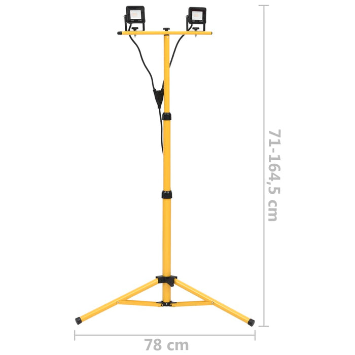 Faretto a LED con Treppiede 2x10 W Bianco Freddo cod mxl 68115