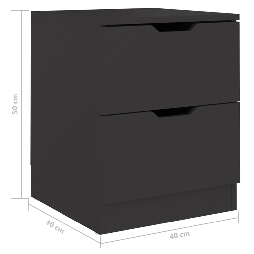 Comodino Nero 40x40x50 cm in Truciolato cod mxl 30169