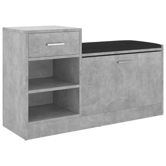 Panca Portascarpe Grigio Cemento 94,5x31x57 cm in Truciolato 326745