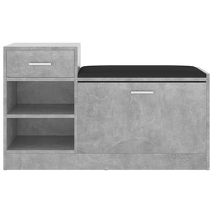 Panca Portascarpe Grigio Cemento 94,5x31x57 cm in Truciolato cod mxl 55370