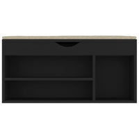 Panca Portascarpe con Cuscino Nero 104x30x49 cm in Truciolato cod mxl 53305