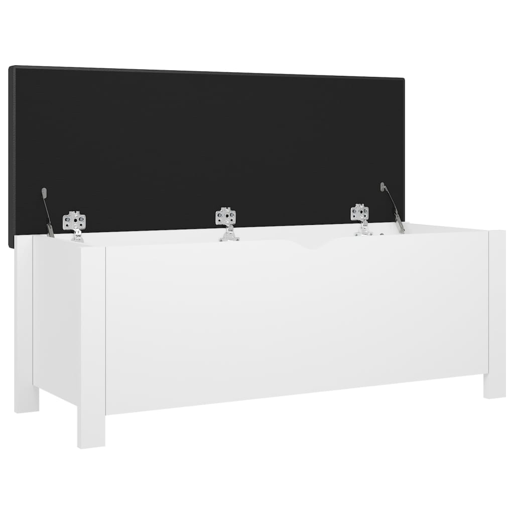 Contenitore con Cuscino Bianco 105x40x45cm Legno Multistrato 326768