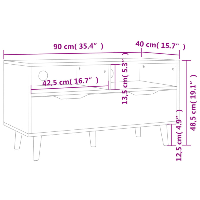 Mobile TV Nero 90x40x48,5 cm in Truciolato cod mxl 17854