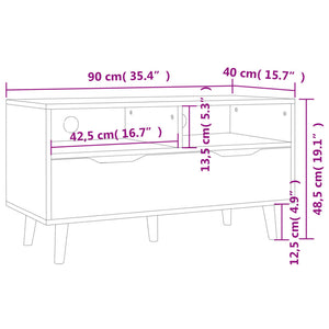 Mobile TV Rovere Fumo 90x40x48,5 cm in Truciolato