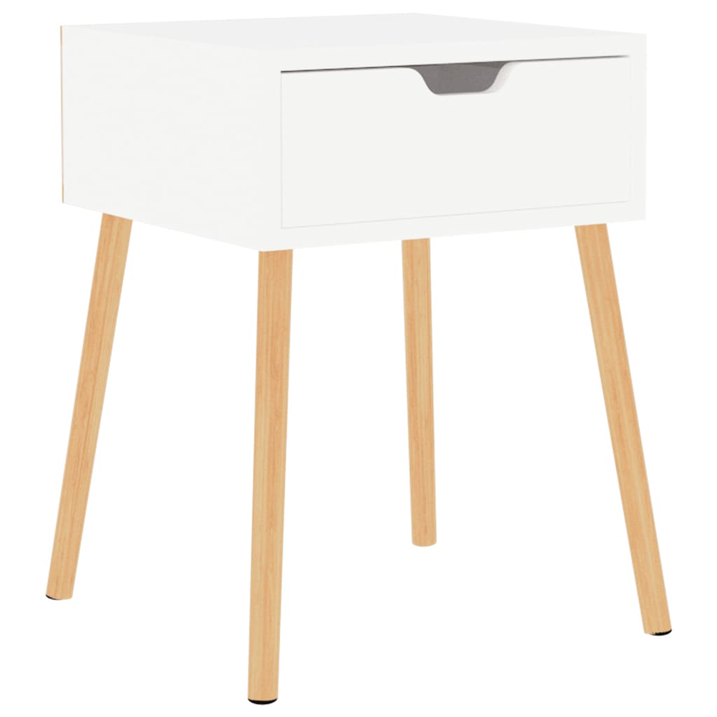 Comodino Bianco Lucido 40x40x56 cm in Legno Multistrato 326807