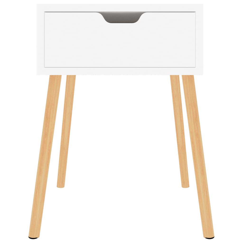 Comodino Bianco Lucido 40x40x56 cm in Legno Multistrato 326807