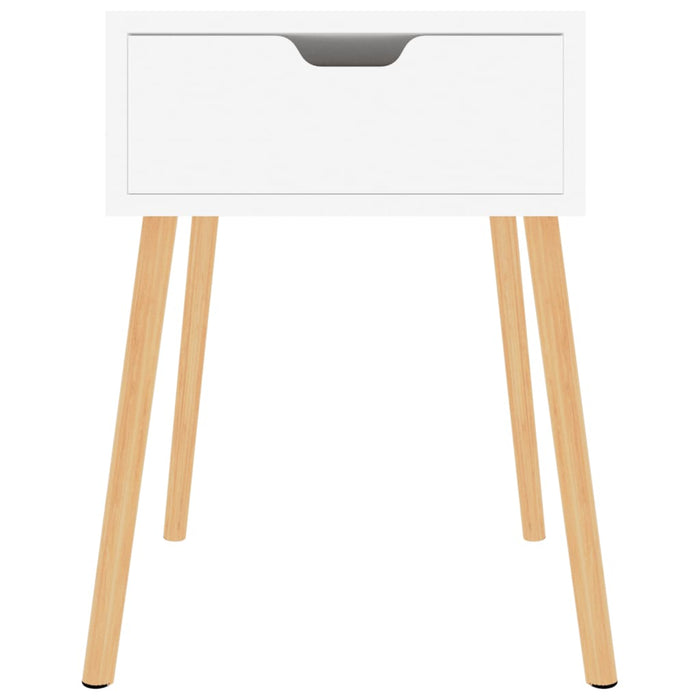 Comodino Bianco Lucido 40x40x56 cm in Legno Multistrato 326807