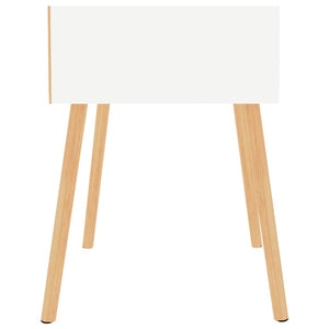 Comodino Bianco Lucido 40x40x56 cm in Legno Multistrato 326807