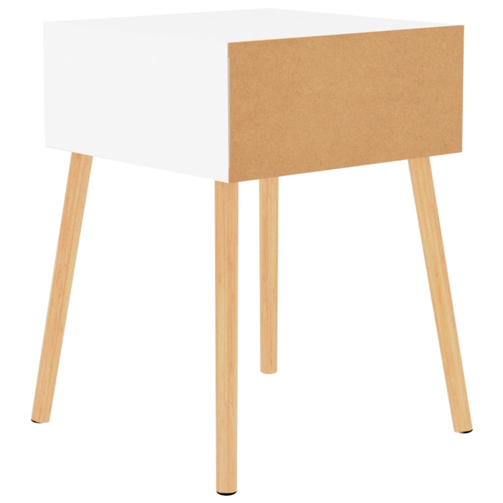 Comodino Bianco Lucido 40x40x56 cm in Legno Multistrato 326807