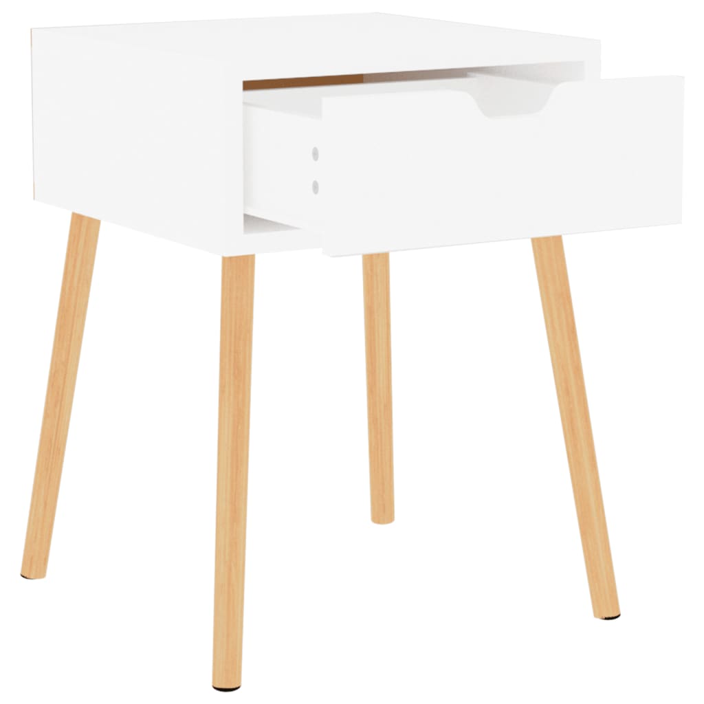 Comodino Bianco Lucido 40x40x56 cm in Legno Multistrato 326807