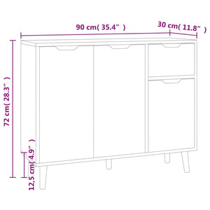 Credenza Bianca 90x30x72 cm in Truciolato cod mxl 55822