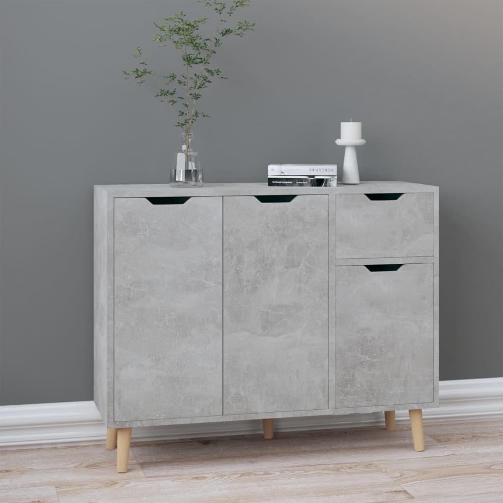 Credenza Grigio Cemento 90x30x72 cm in Legno Multistrato 326817