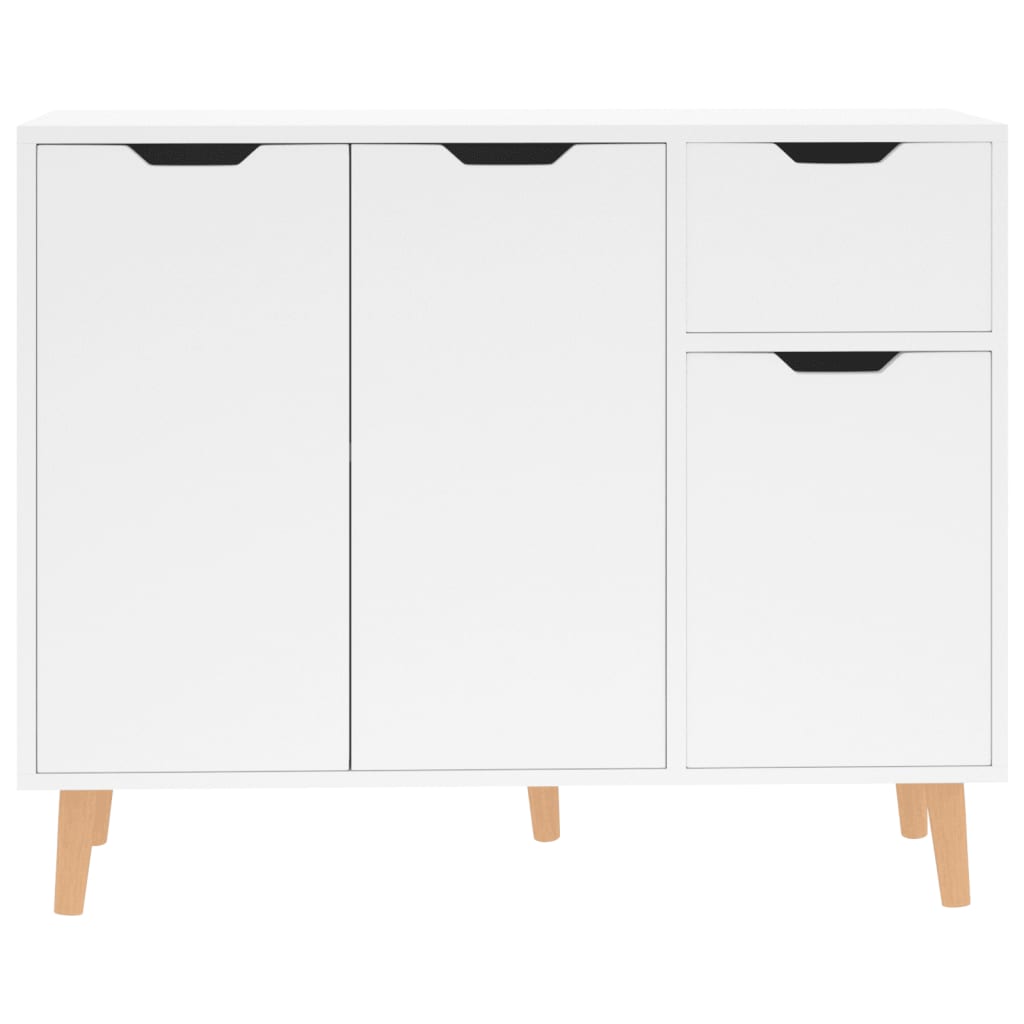 Credenza Bianco Lucido 90x30x72 cm in Legno Multistrato 326819