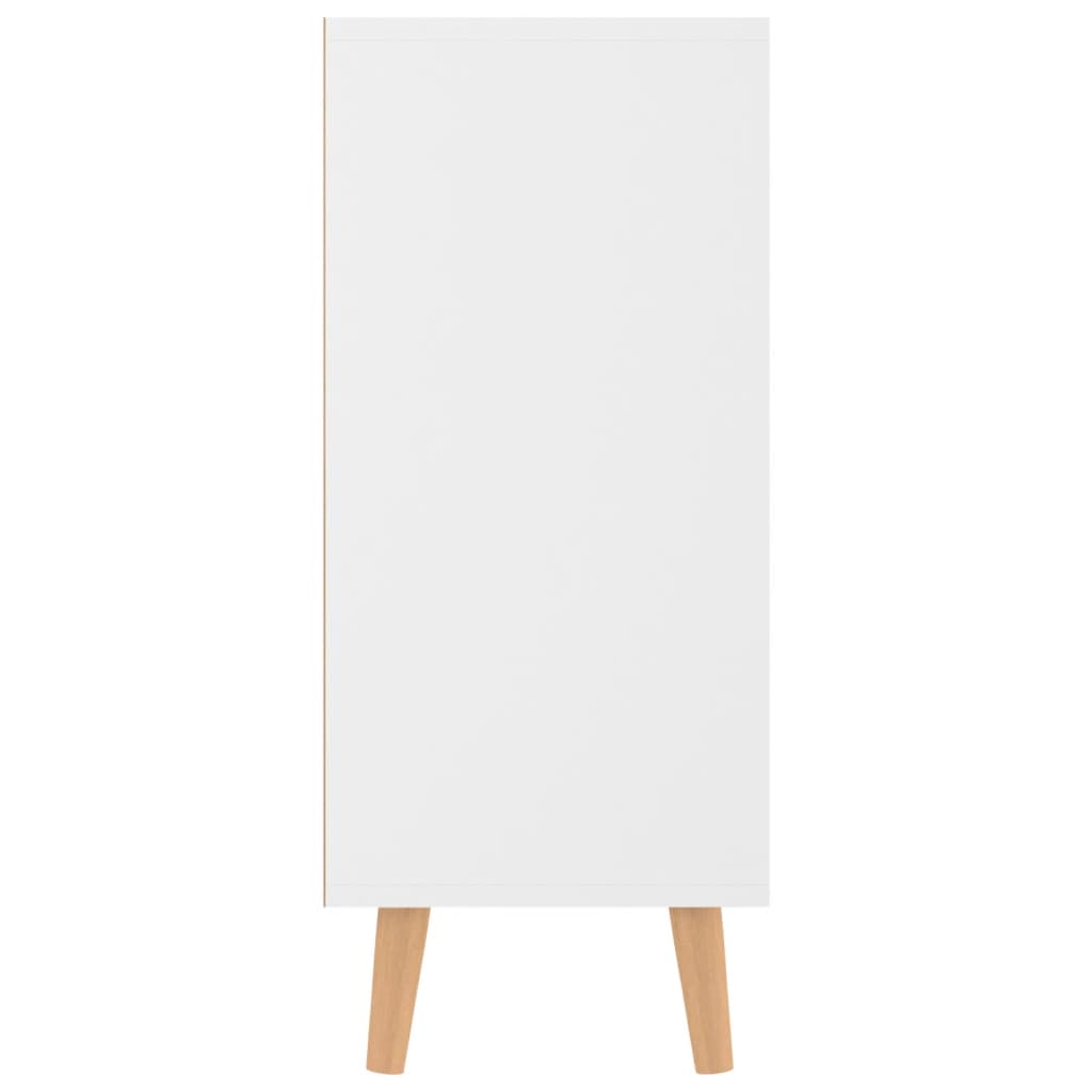 Credenza Bianco Lucido 90x30x72 cm in Legno Multistrato 326819