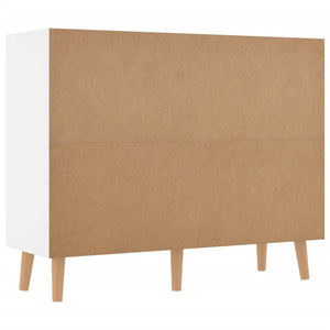 Credenza Bianco Lucido 90x30x72 cm in Legno Multistrato 326819