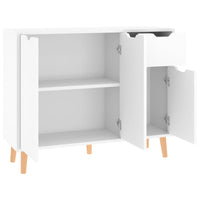 Credenza Bianco Lucido 90x30x72 cm in Legno Multistrato 326819