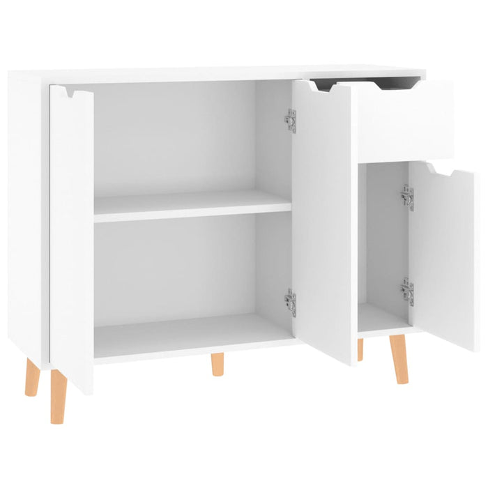 Credenza Bianco Lucido 90x30x72 cm in Legno Multistrato 326819