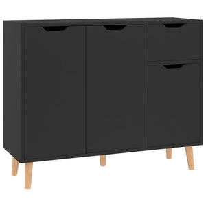 Credenza Nero Lucido 90x30x72 cm in Truciolato 326820