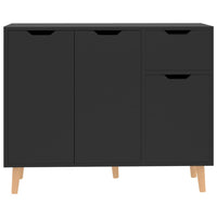 Credenza Nero Lucido 90x30x72 cm in Truciolato 326820