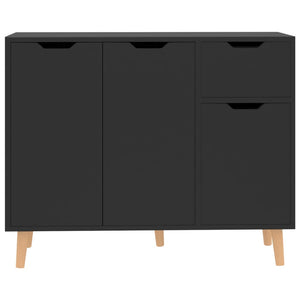 Credenza Nero Lucido 90x30x72 cm in Truciolato 326820