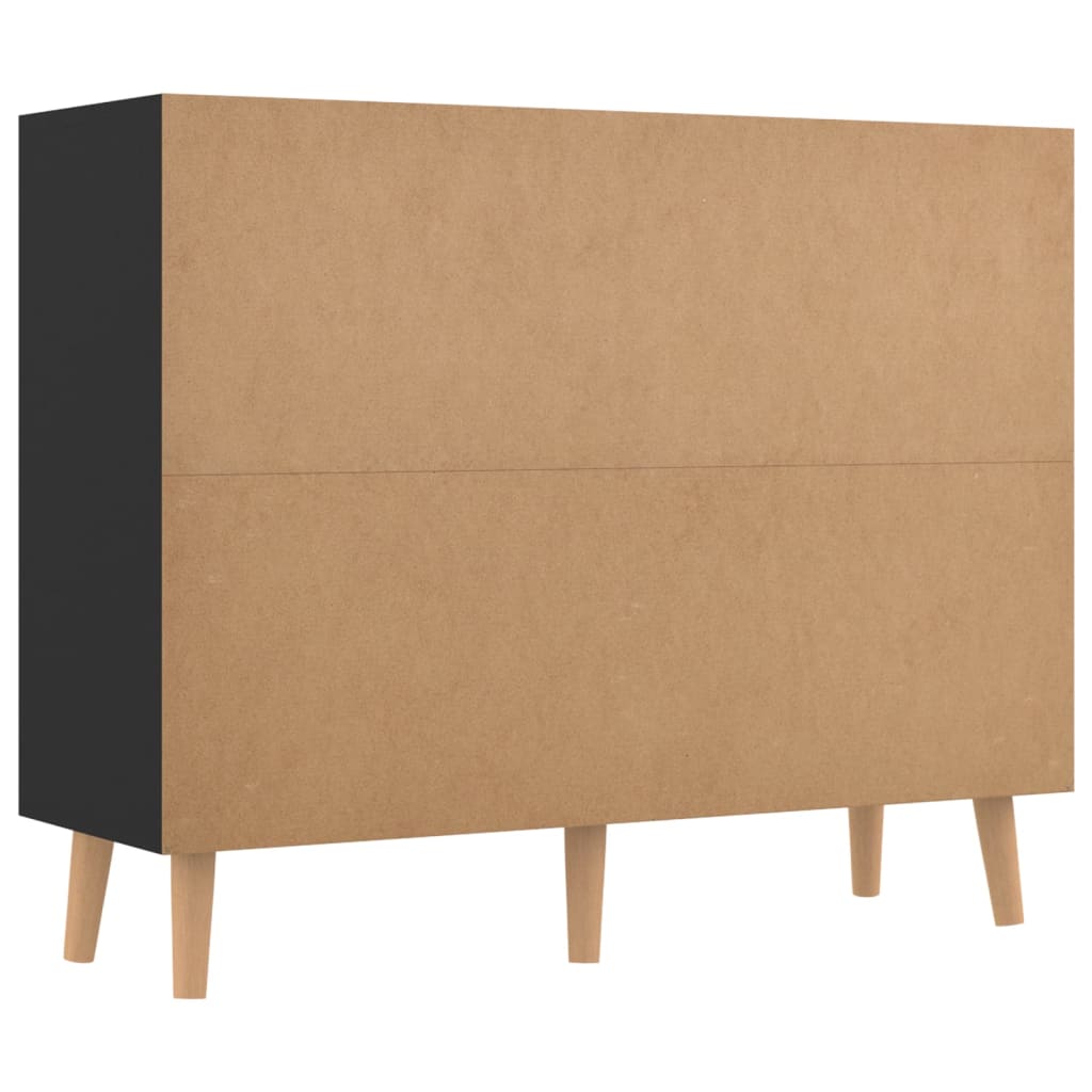 Credenza Nero Lucido 90x30x72 cm in Truciolato 326820