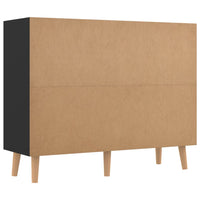 Credenza Nero Lucido 90x30x72 cm in Truciolato 326820