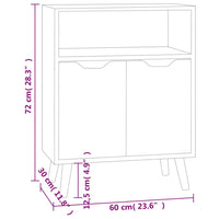 Credenza Bianca 60x30x72 cm in Legno Multistrato 326822