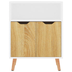 Credenza Bianca e Rovere Sonoma 60x30x72cm in Legno Multistrato 326827