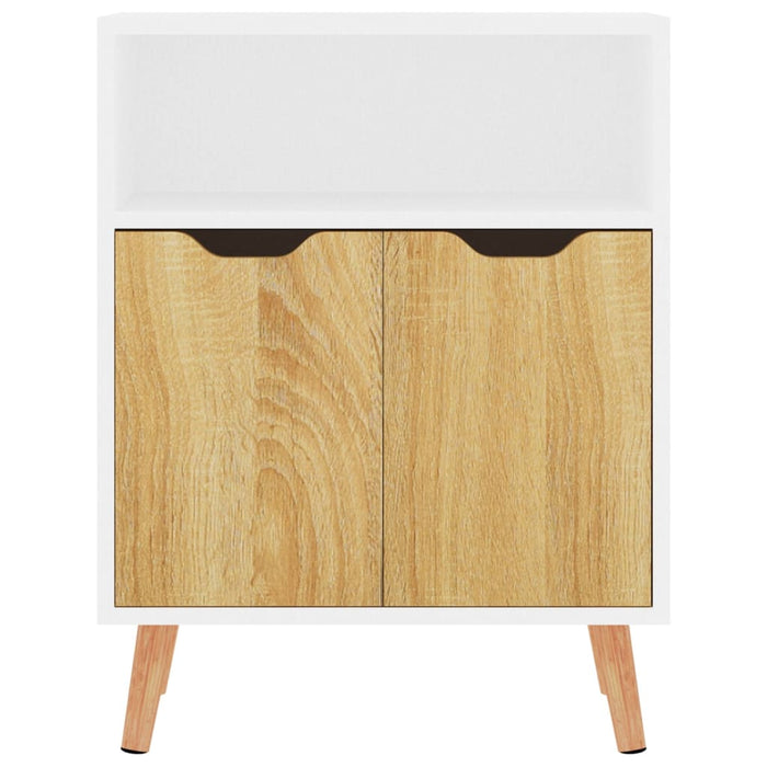 Credenza Bianca e Rovere Sonoma 60x30x72cm in Legno Multistrato 326827