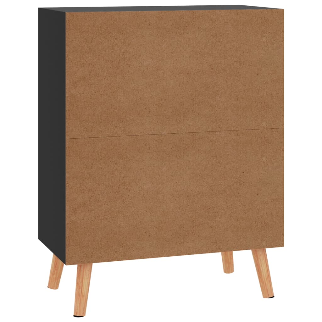 Credenza Nero Lucido 60x30x72 cm in Truciolato cod mxl 63158