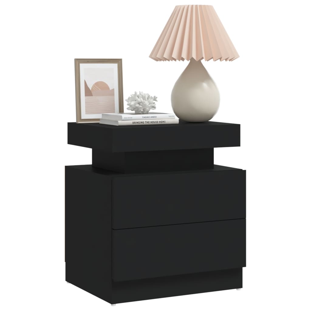 Comodino Nero 45x35x52 cm in Truciolato cod mxl 57909