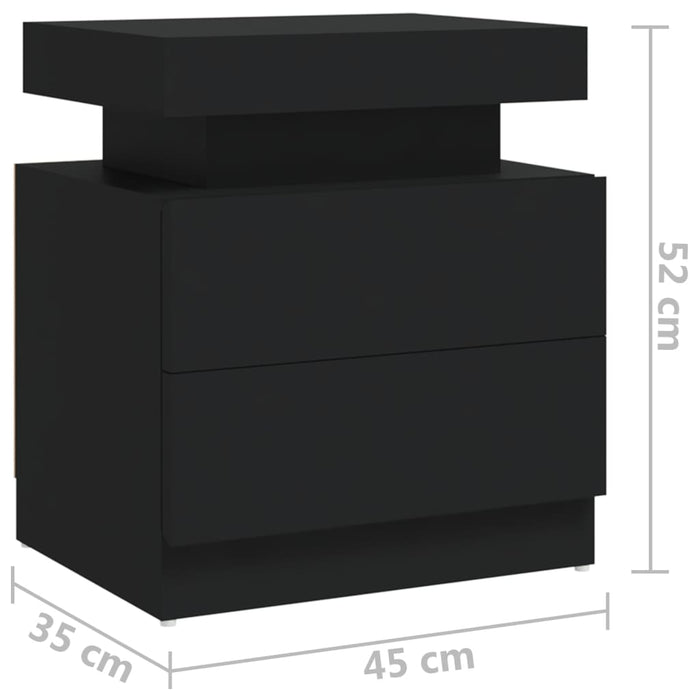 Comodino Nero 45x35x52 cm in Truciolato cod mxl 57909