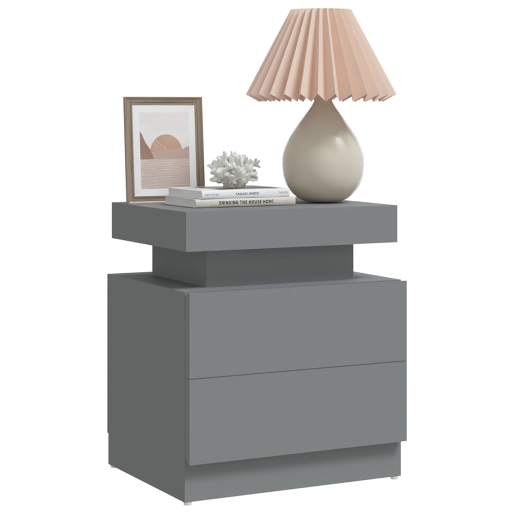 Comodino Grigio 45x35x52 cm in Truciolato cod mxl 58732