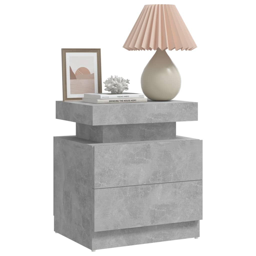 Comodino Grigio Cemento 45x35x52 cm in Truciolato cod mxl 55387