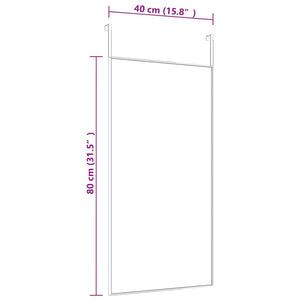 Specchio da Porta Nero 40x80 cm in Vetro e Alluminio cod mxl 46509