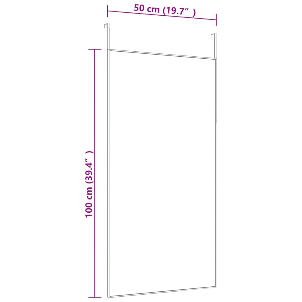 Specchio da Porta Nero 50x100 cm in Vetro e Alluminio 327411