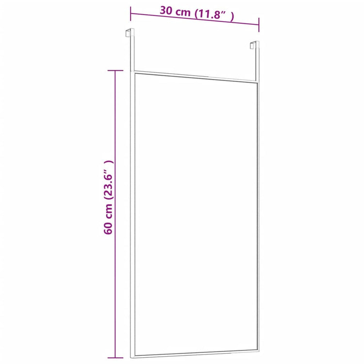 Specchio da Porta Oro 30x60 cm Vetro e Alluminio cod mxl 67852