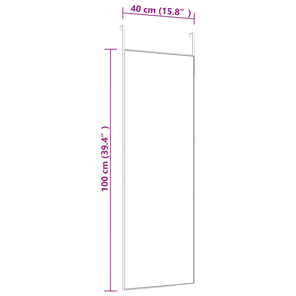 Specchio da Porta Oro 40x100 cm in Vetro e Alluminio cod mxl 67752