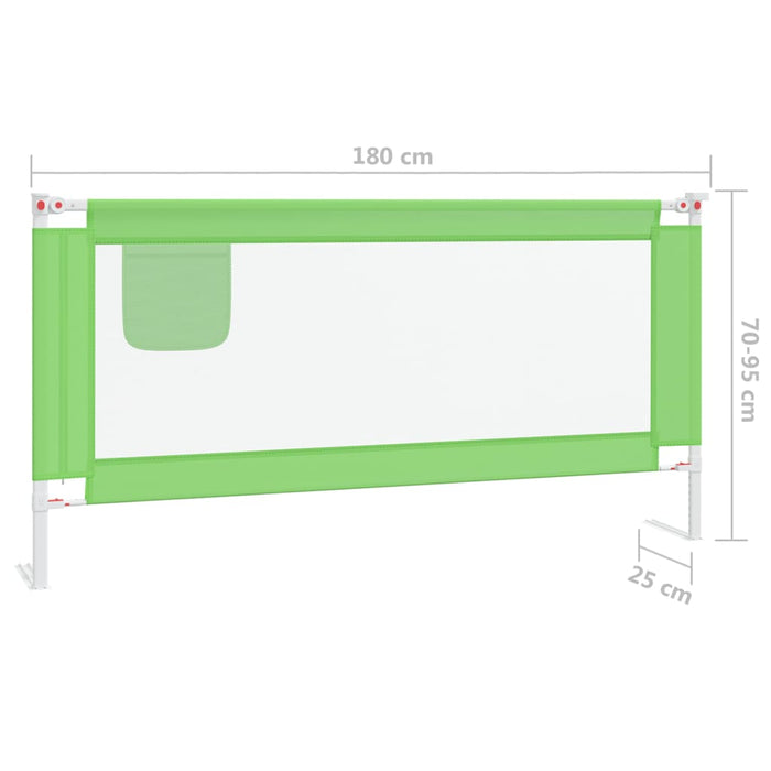 Sponda Letto di Sicurezza per Bambini Verde 180x25 cm Tessuto cod mxl 71685