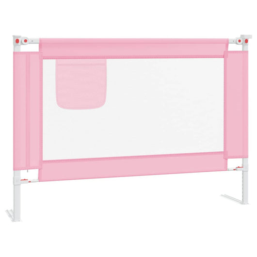 Sponda Letto di Sicurezza per Bambini Rosa 90x25 cm in Tessuto 10198