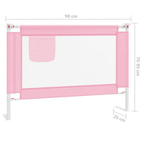 Sponda Letto di Sicurezza per Bambini Rosa 90x25 cm in Tessuto 10198