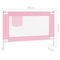 Sponda Letto di Sicurezza per Bambini Rosa 100x25 cm in Tessuto 10199