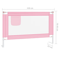 Sponda Letto di Sicurezza per Bambini Rosa 120x25 cm in Tessuto cod mxl 68901