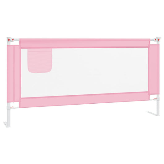 Sponda Letto di Sicurezza per Bambini Rosa 180x25 cm in Tessuto 10204