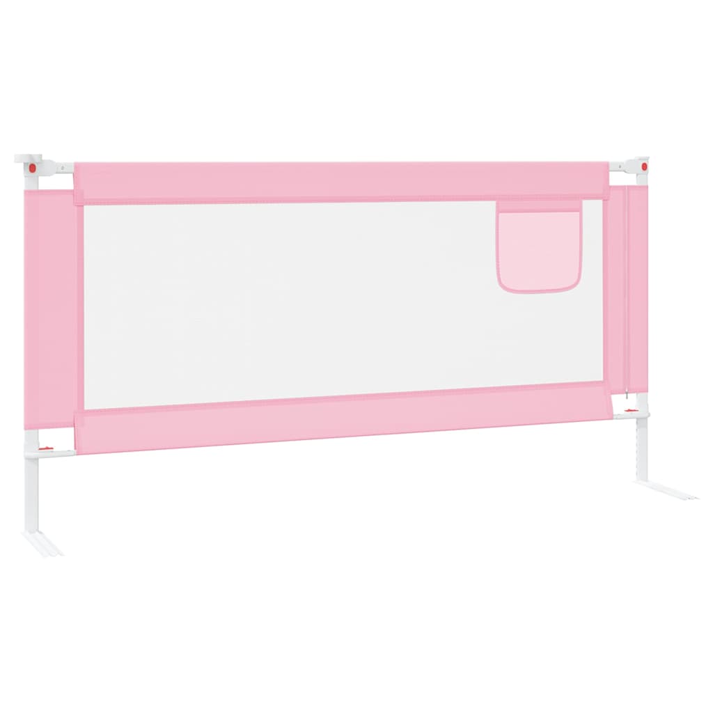 Sponda Letto di Sicurezza per Bambini Rosa 180x25 cm Tessuto 10204