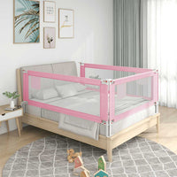 Sponda Letto di Sicurezza per Bambini Rosa 180x25 cm Tessuto 10204