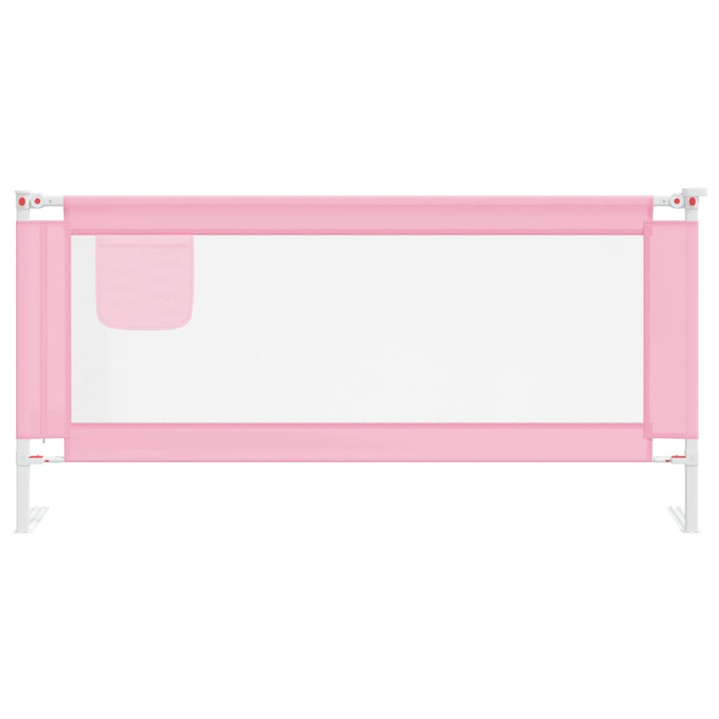 Sponda Letto di Sicurezza per Bambini Rosa 190x25 cm in Tessuto