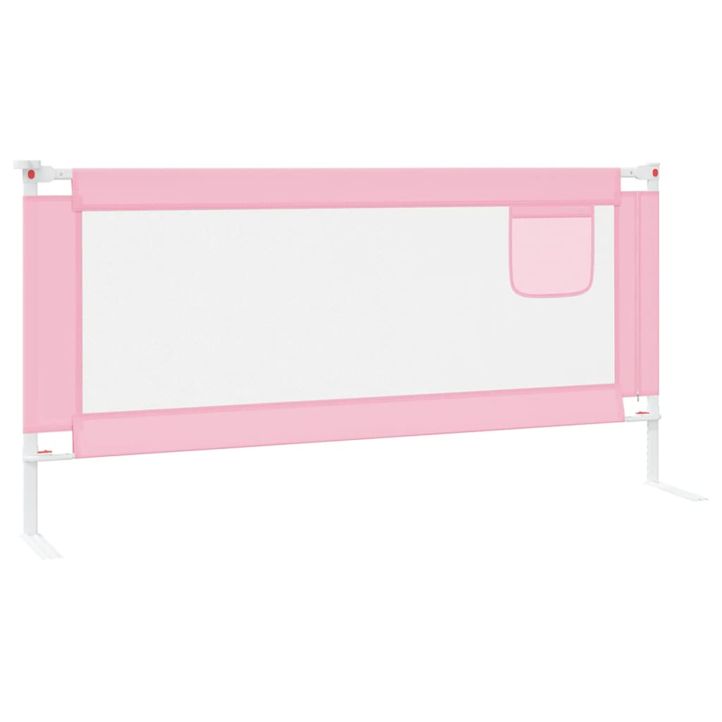 Sponda Letto di Sicurezza per Bambini Rosa 190x25 cm in Tessuto