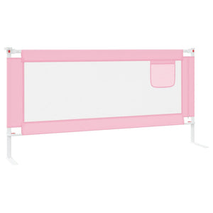 Sponda Letto di Sicurezza per Bambini Rosa 190x25 cm in Tessuto