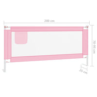 Sponda Letto di Sicurezza per Bambini Rosa 200x25 cm in Tessuto 10206